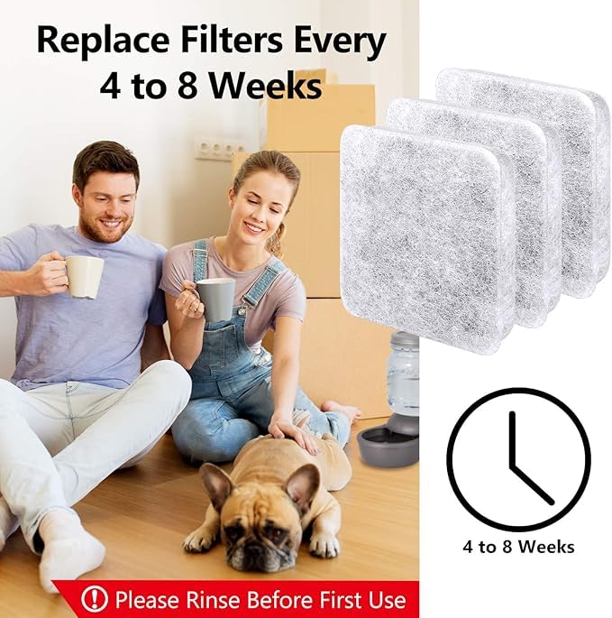 Water Fountain Filters Replacement Dog Compatible with Petmate (8 Count)