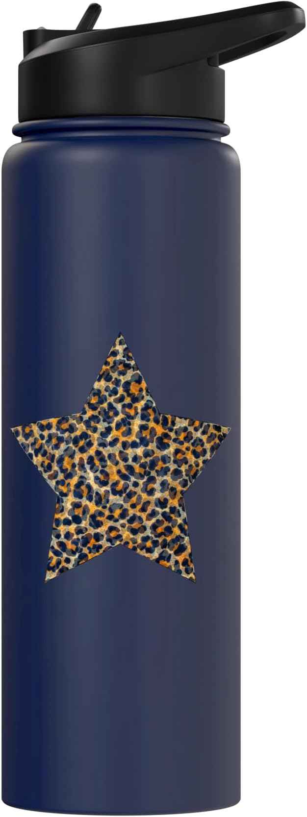 Star Shape - Cute Cheetah Leopard Print Graphic Stainless Steel Insulated Water Bottle