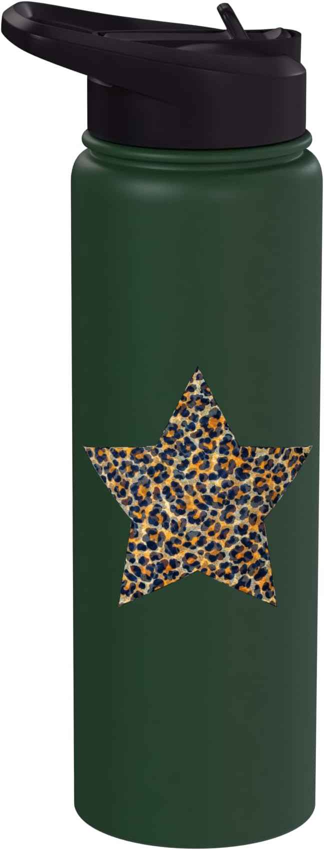 Star Shape - Cute Cheetah Leopard Print Graphic Stainless Steel Insulated Water Bottle
