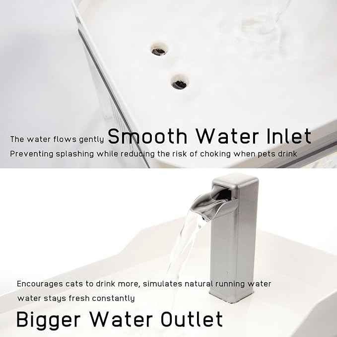 Plastic Cat Water Fountains Transparent and Visible Tank,50.7Oz/1.5L Cat and Dog Drinking Bowl Water Foutain Indoor Easy to Clean Small Pet Water Fountain with Quiet Pump White