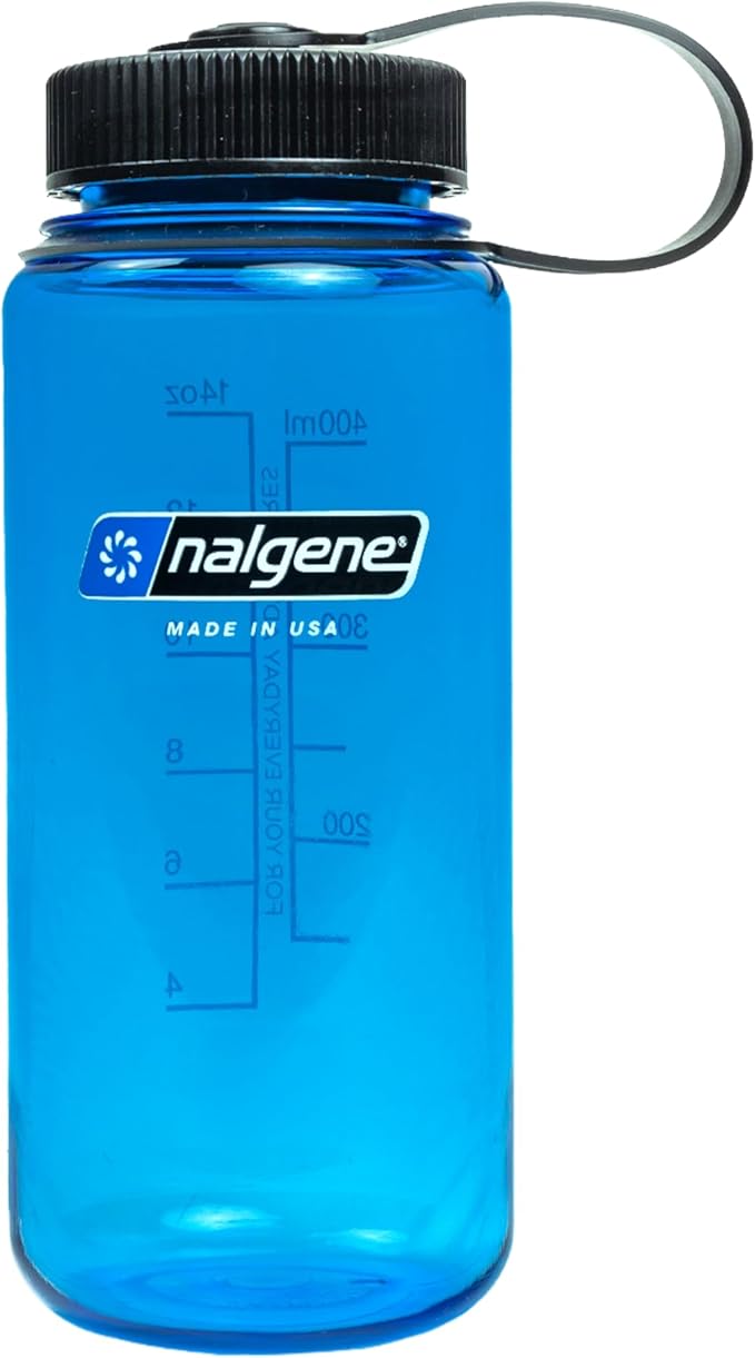 Nalgene 16 oz Wide Mouth Water Bottle | BPA-Free, Durable & Leak Proof, Lightweight Travel Bottle, Fits In Cupholders, Slate blue