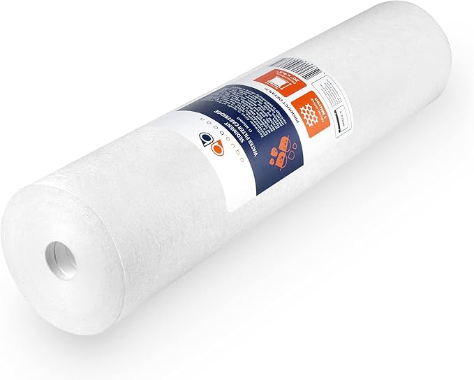 Aquaboon 1 Micron 20" Sediment Water Filter Replacement Cartridge | Whole House Sediment Filtration | Compatible with AP810-2, SDC-45-2005, FPMB5-20, P5-20, FP25B, 155358-43, 8 Pack
