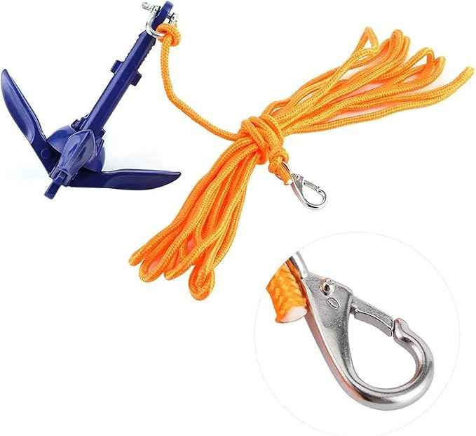 for Folding Anchoring Kit 4-Tine Anchor Rope Hook Watercraft Acc for Boats Kayak Canoe Sailboat