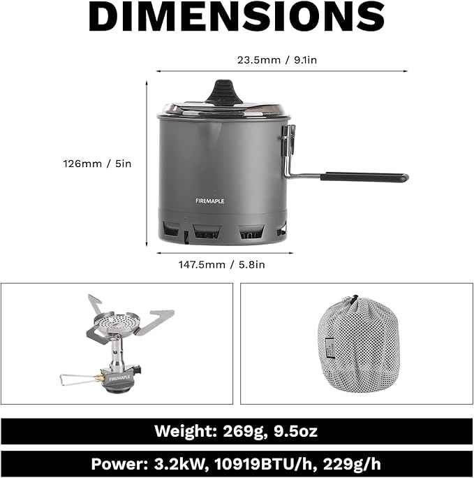 Fire-Maple Petrel Quickboil Pro Ultralight Cooking System – Compact & Fast-Boiling Backpacking Stove Pot Set, Ideal for Hiking, Solo Camping, Travelling, Hunting Trips | Petrel G2 Cooking Set