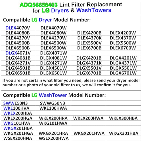ADQ56656403 Lint Filter Replacement for LG Dryers and WashTowers