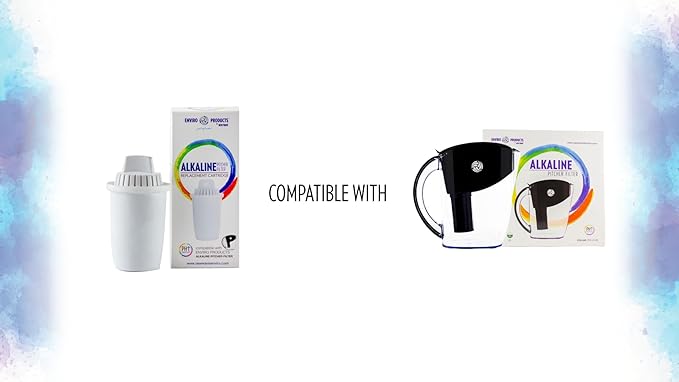 New Wave Enviro Alkaline Pitcher Replacement Cartridge 3 Pack, 80 Gallon Filter Life per Cartridge, Easy Installation, White