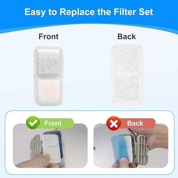 12 Pack Cat Water Filters Replacement for oneisall,Replacement Filters for 67oz/2L Stainless Steel Pet Fountain, Easy to Install and Keep Water Clean for Pet