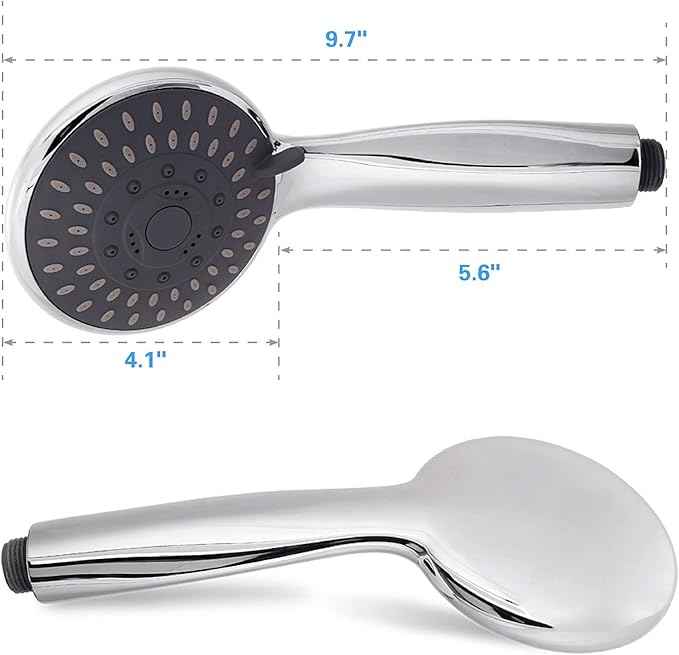 High Pressure Handheld Shower Head Briout 5-Settings Powerful Water Spray Shower Head against Low Pressure Water Flow with Stainless Hose and Adjustable Mount