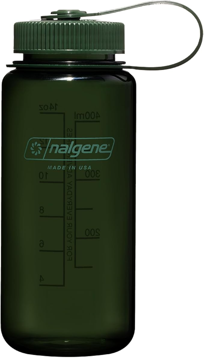 Nalgene 16 oz Wide Mouth Water Bottle | BPA-Free, Durable & Leak Proof, Lightweight Travel Bottle, Fits In Cupholders, Jade