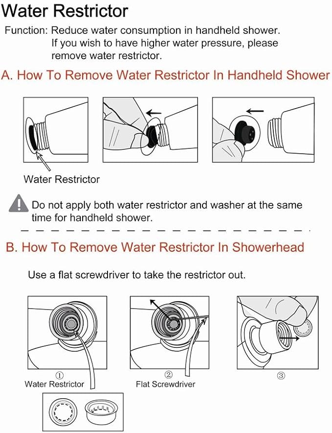 5-Inch Anti-Clog High Pressure 3-Way LARGE Dual Shower Head with Handheld Spray - 5-Spray Setting/BRASS CONNECTOR/5 Ft Stainless Steel Hose/All Chrome (SS5450CCP)