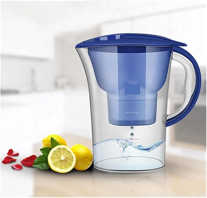 2.5L Household Alkaline Water Filter Pitcher with Universal Filter Portable Plastic Water Pitcher Water Filter Kettle Activated (Color : Blue)