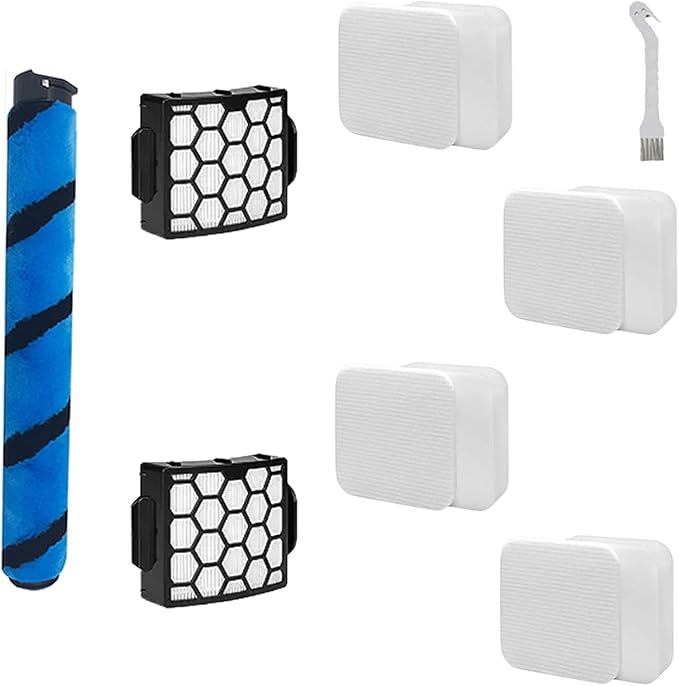 Brushroll & Hepa Foam Filters Compatible with Shark Rotator Duo Clean PowerFins LA500 LA500WM LA502 LA502NP Vacuum,Compares to Parts # 1483FC200 XHF320 & XFFK320 - AquaVibe