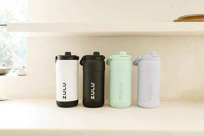 ZULU Goals Vacuum Insulated Large Capacity Stainless Steel Water Bottle | Reusable Jug Thermoses with Carry Handle | Leak-Proof Lid | Perfect for Travel, Workout, Gym, Hiking, Camping | 64oz, 101oz