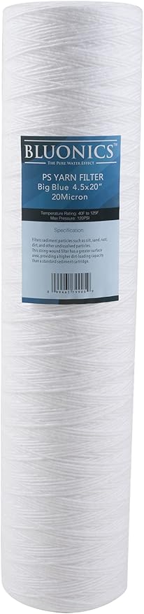 String-wound Sediment, CTO Carbon & Sediment + UV Bulb Replacement Filter Set for our Well Water System > 3pcs 4.5" x 20" Whole House Cartridges + Lamps