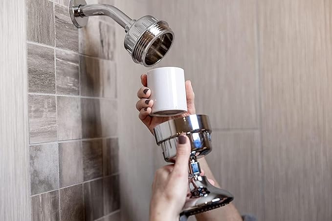 SparkPod High Output Shower Filter Cartridge- Suitable for People with Sensitive and Dry Skin and Scalp, Filters Chlorine and Impurities | 1-min install (Standard, 3 pc)