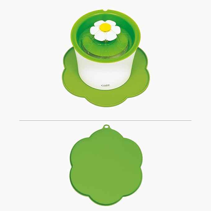 Catit Flower Shape Cat Placemat, Green, diameter 11.8in