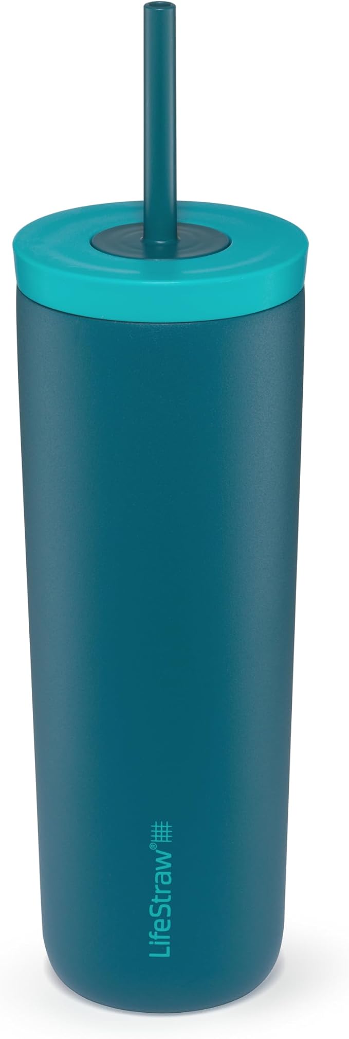 LifeStraw Go Series Tumbler – Double Wall Insulated Stainless Steel Water Filter, Laguna Teal, Designed for Everyday Use, Removes Bacteria, Parasites, Microplastics, and Improves Taste