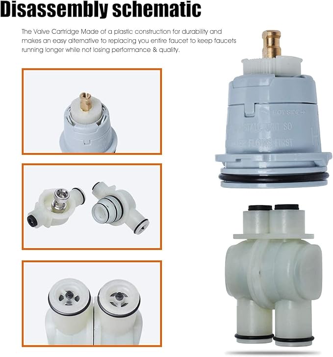 RP46074 Shower Universal Valve Cartridge Assembly for Delta Shower and Tub 13/14 Series Faucet, Replacement Part for Delta Monitor Cartridge, Include RP22734 Bonnet Nut Replacement