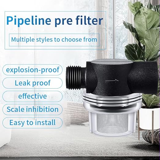 Water Pump Strainer, 1/2 Inch Hose Barb in-Line Strainer Twist-On Sprayer Filter for Water Pump RV Camper Marine Boat Lawn