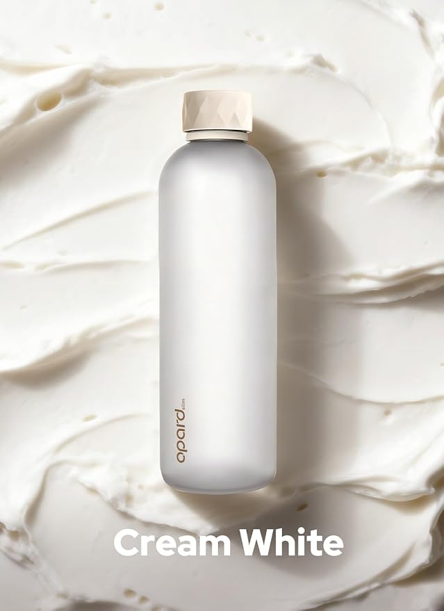 Opard Slim Pro Water Bottle 27oz, Plastic Water Bottle BPA-Free, Facetted Rubberized Grip-Texture Monocap, Leakproof Screw Top, Cream White, Reusable for Travel School Sport Gym Hiking