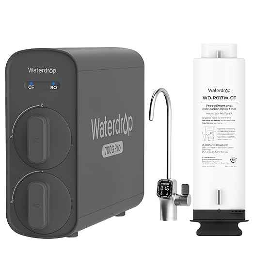 Waterdrop G5P700-Pro Reverse Osmosis System, NSF/ANSI 372 Certified, Dual Flow Reverse Osmosis Water Filter with 6 Months CF Filter, Replacement for WD-G5P700-Pro, Bundle