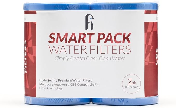 Smart Pack - 2 Pack - CB6 Carbon Block Water Filter Replacement For MP MPC Systems - AquaVibe