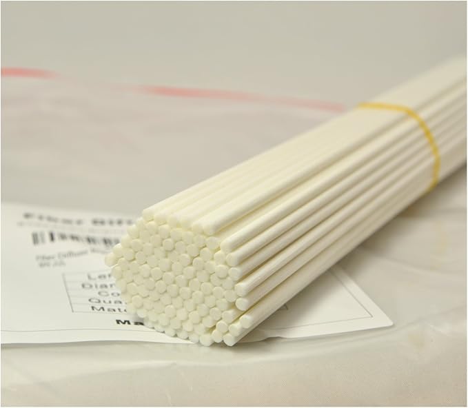 100 Pieces Fiber Reed Diffuser Replacement Refill Sticks (8" x 3mm, White) - AquaVibe