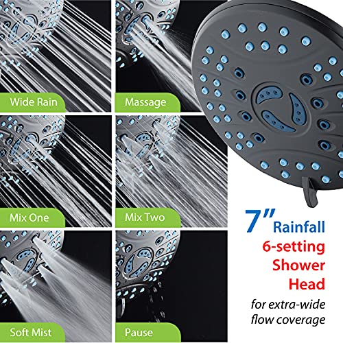 AquaCare 50 mode High Pressure 7 inch Shower Head Combo w