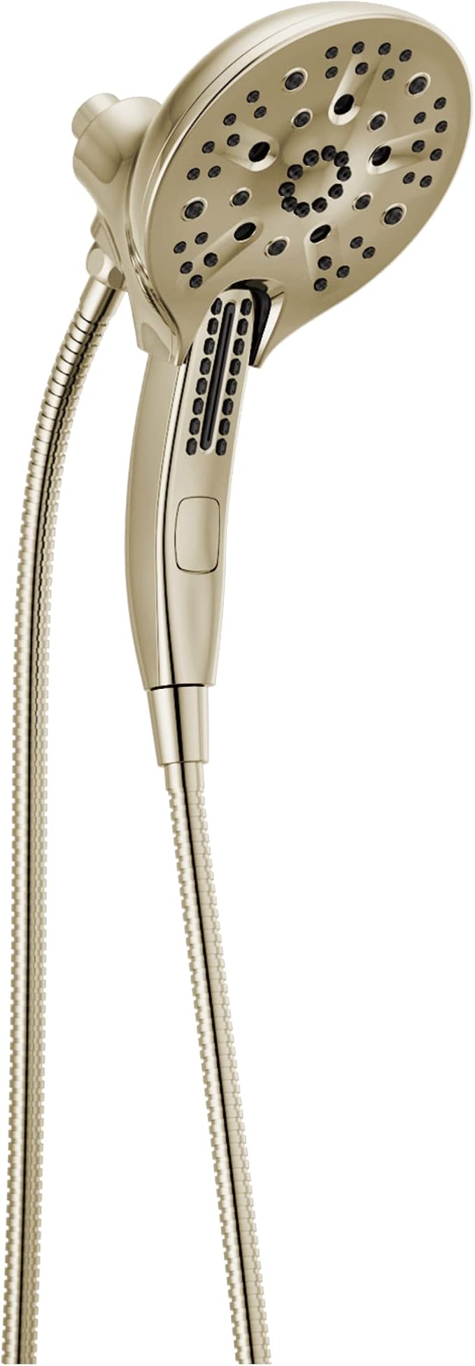 Delta Faucet 5-Spray In2ition 2-in-1 Dual Hand Held Shower Head with Hose, H2Okinetic Handheld Shower Head with Magnetic Docking, Polished Nickel Handheld Shower Heads, Polished Nickel 58620-PN-PR-PK