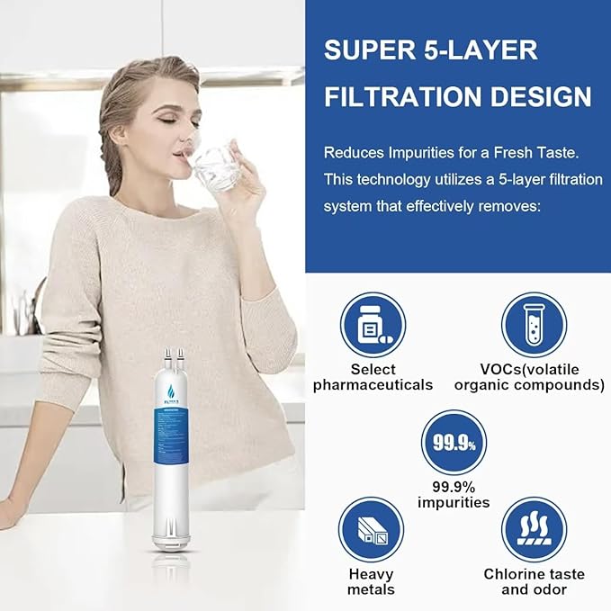 EDR3RXD1 Replacement Compatible with Filter 3, EDR3RXD1B, 4396841, 4396710, 46-9083, 46-9030, RW004 Refrigerator Water Filter, 3 Pack