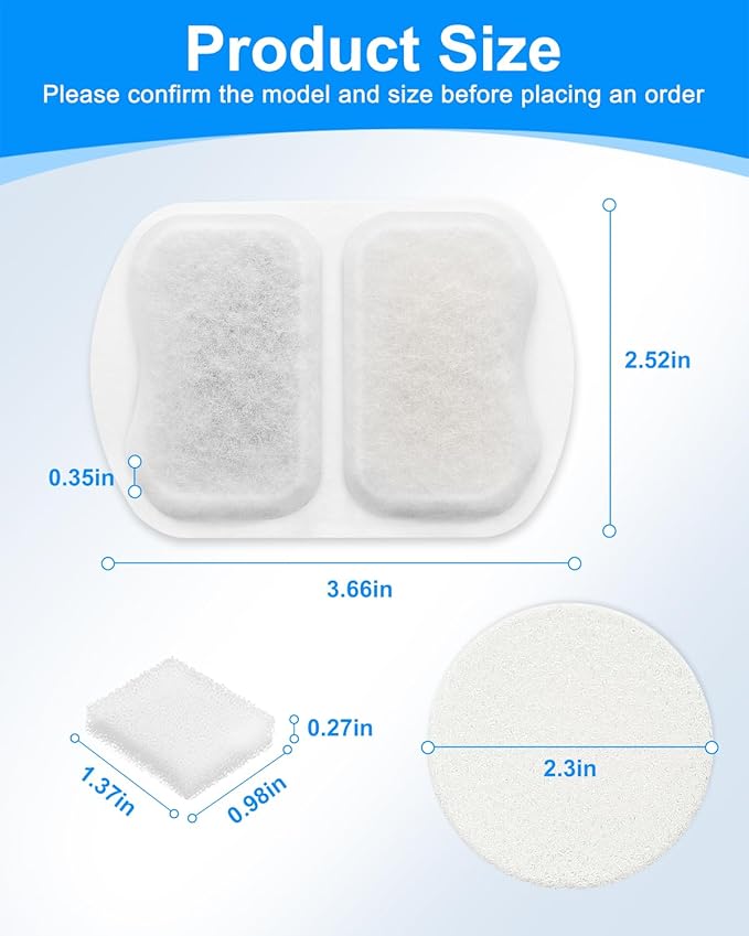 4 Set Pet Water Fountain Filter Kit Fit for oneisall 7L/230oz/1.8G Pet Water Fountains for Dogs, Replacement Carbon Filters Compatible with oneisall Dogs Fountain, Keeping Pet Water Clean