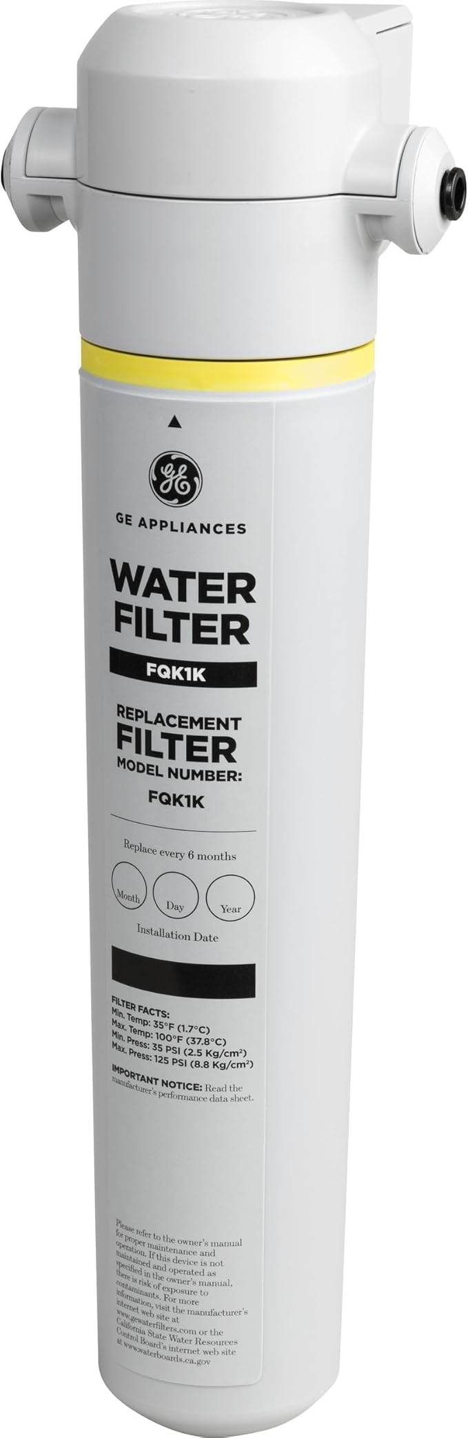 GE Icemaker & Refrigerator System, Exterior Connection, Ice for Beverages, Reduce Chlorine Taste & Odor for Better Water, Replace Every 6 Months, GXRLQK