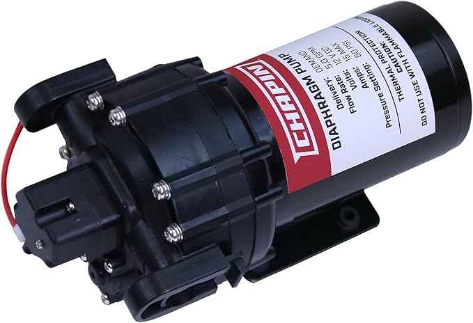 Chapin 6-9216 12V/5.0 GPM 60 PSI Self-Priming Diaphragm Water Pump for ATVs, Marine, Boating, Water Supply, Camping, RV Recreation & Boom Spray Systems