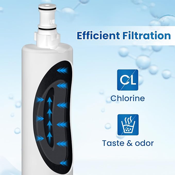 GOLDEN ICEPURE 4396508 Refrigerator Water Filter Replacement for EveryDrop Filter 5, EDR5RXD1, 4392857, 4396510, Clch100, 46-9010, NLC240V, 8212491, WF285 4PACK