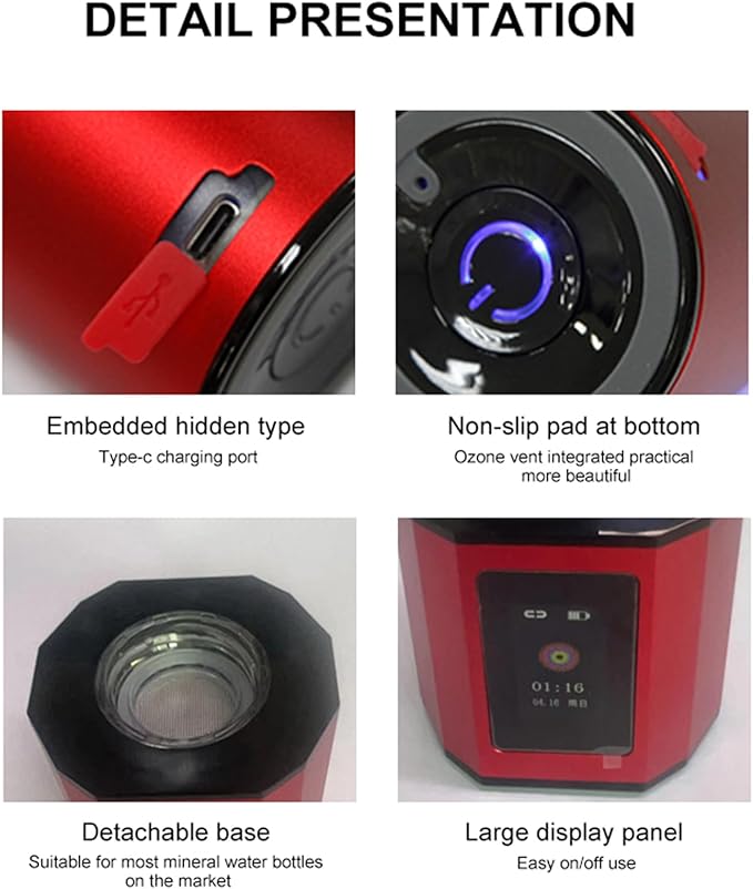 4000-5000PPB Hydrogen Water Bottle Generator, Portable Hydrogen Rich Water Generator, with New PEM and SPE Technology, Balanced pH Hydrogen Water Cup