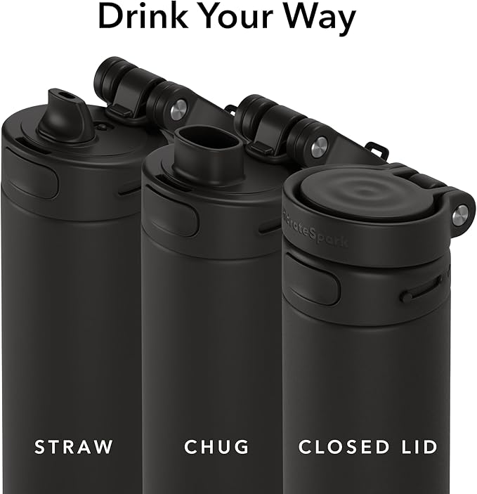 HidrateSpark PRO 2 21 oz Chug – Smart Hydration Bottle with Clinically Accurate Water Tracking & Extended Battery Life – Syncs with Apple Health, Fitbit, Smart Rings & Watches - Black
