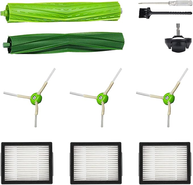 Replacement Parts Accessories for iRobot Roomba i7 j7 i6 i8 i3 i4 i1 e5 e6 I E Series Vacuum Cleaner Includes 1 Pack Roller Brush,Front Caster Wheel,and 3 Pack Filter,Side Brush - AquaVibe