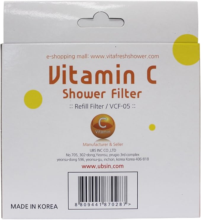 UBS Vitamin C Cartridge 5 Pc in 1 Pack for Vita-fresh Shower Filter, 8.82 Ounce