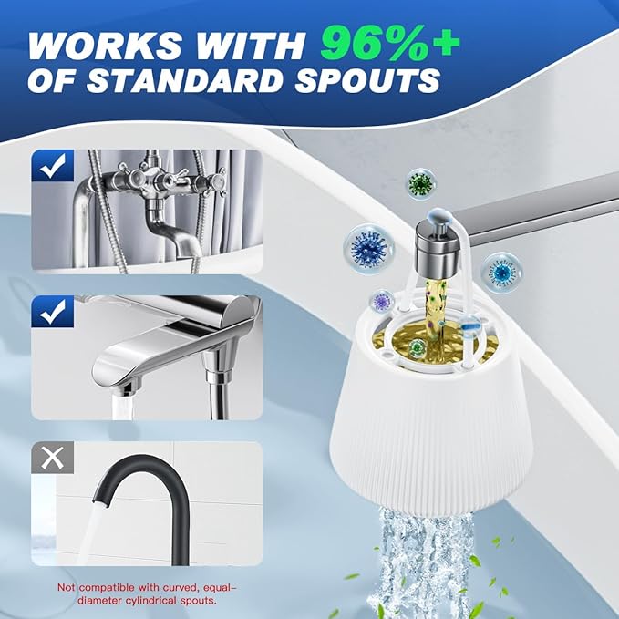 Tub Water Filter for Babies and Families, KDF-55 Bath Filter removes most chlorine, lead, fluoride, and heavy metals | Softens Hard Water to Improve Skin, Hair and Nails - AquaVibe