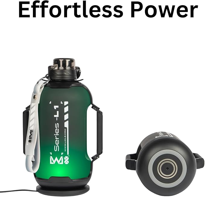 Smart Water Bottle Series L-1 - Tracks Water Intake with Bluetooth, Glows & Remind You To Stay Hydrated | With Built-in Straw | Tracking your bottle | Set Reminders | Denim Black, 44 oz