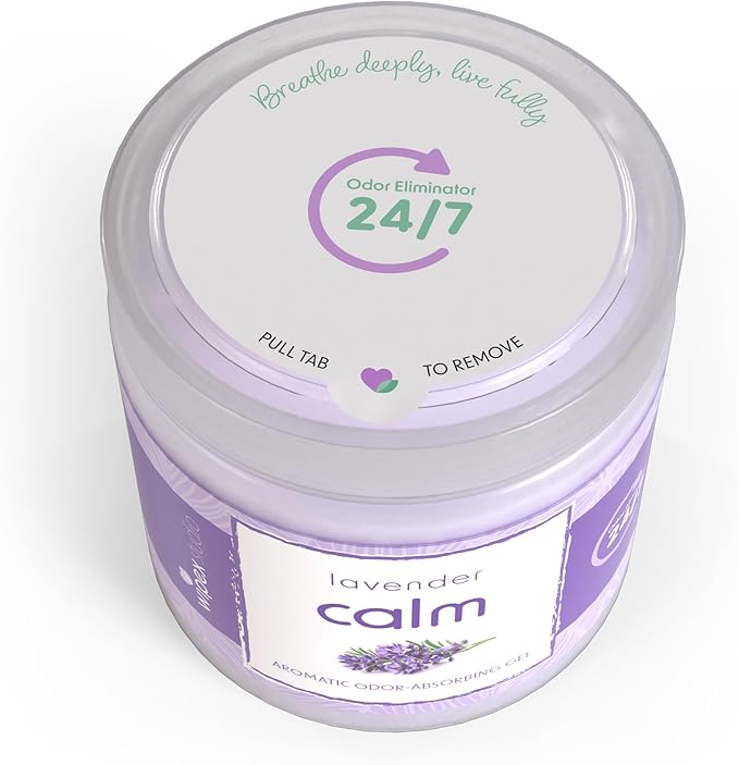 Wipex Odor Absorbing Gel Jar - Lavender, 15 Oz - Odor Eliminator for Home, Effective Odor Absorber, Long-Lasting Freshness, Ideal for Rooms, Offices, & Yoga Studios, 12pk