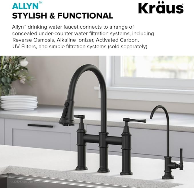 KRAUS Allyn 100% Lead-Free Kitchen Water Filter Faucet in Matte Black, FF-102MB