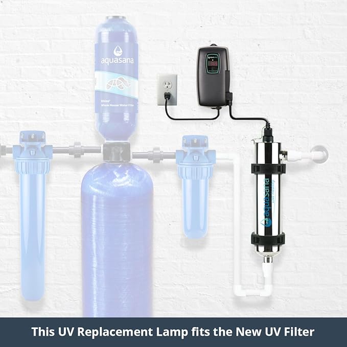 Aquasana Whole House Water UV Filter System UV PurifierSterilizes 99.99% of Bacteria & Viruses and 99% of CystsLasts 12 MonthsAQ-UV-10C