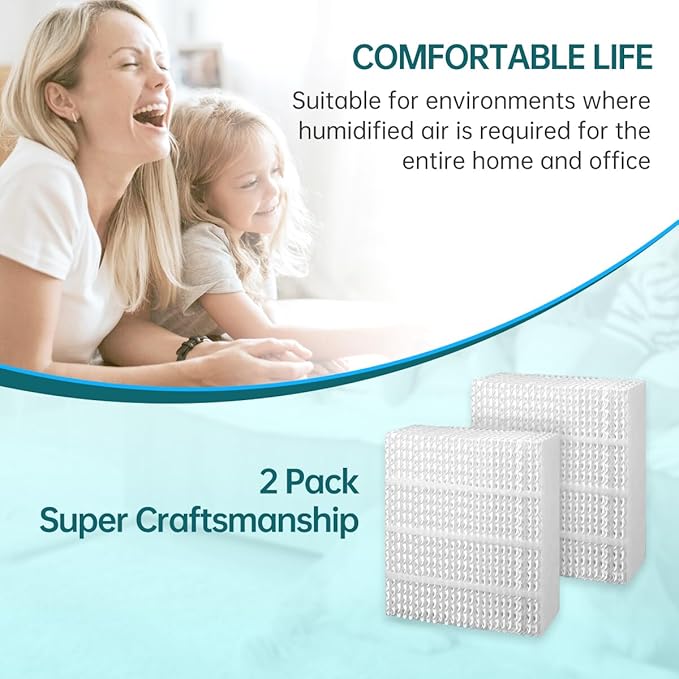 EP9800 1043 Evaporative Humidifier Wick Replacement for AIRCARE EP9700 EP9500 SS390DWHT 821000 826000 826800 Bemis Space Saver 800 Series Essick Air EP9R-Series 2 Pack - AquaVibe