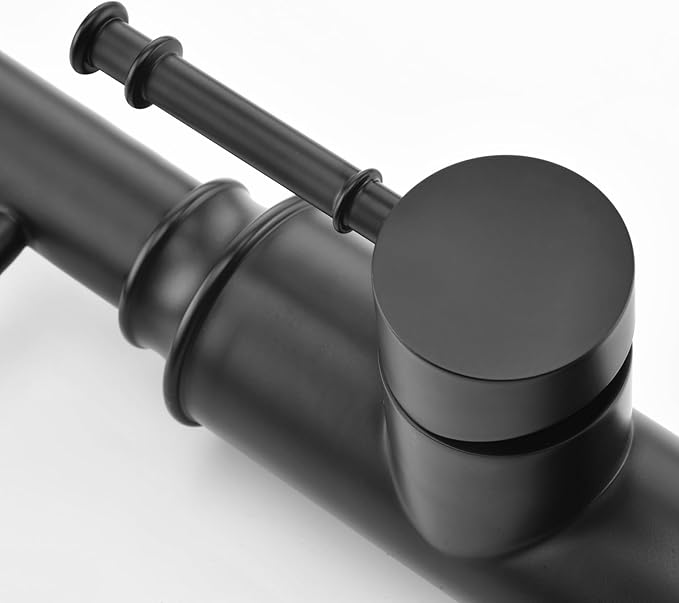 Sumerain Pull-Out Spring Sprayer Kitchen Sink Faucet with 360° Rotating Spout and Single Level Handle, Matte Black