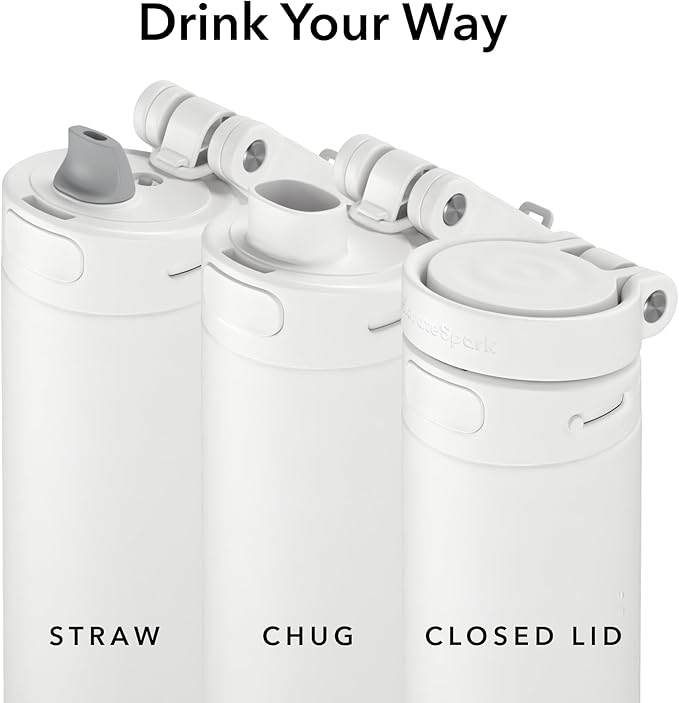 Hidrate Spark PRO 2 21 oz Straw – Smart Hydration Bottle with Clinically Accurate Water Tracking & Extended Battery Life – Syncs with Apple Health, Fitbit, Smart Rings & Watches - White