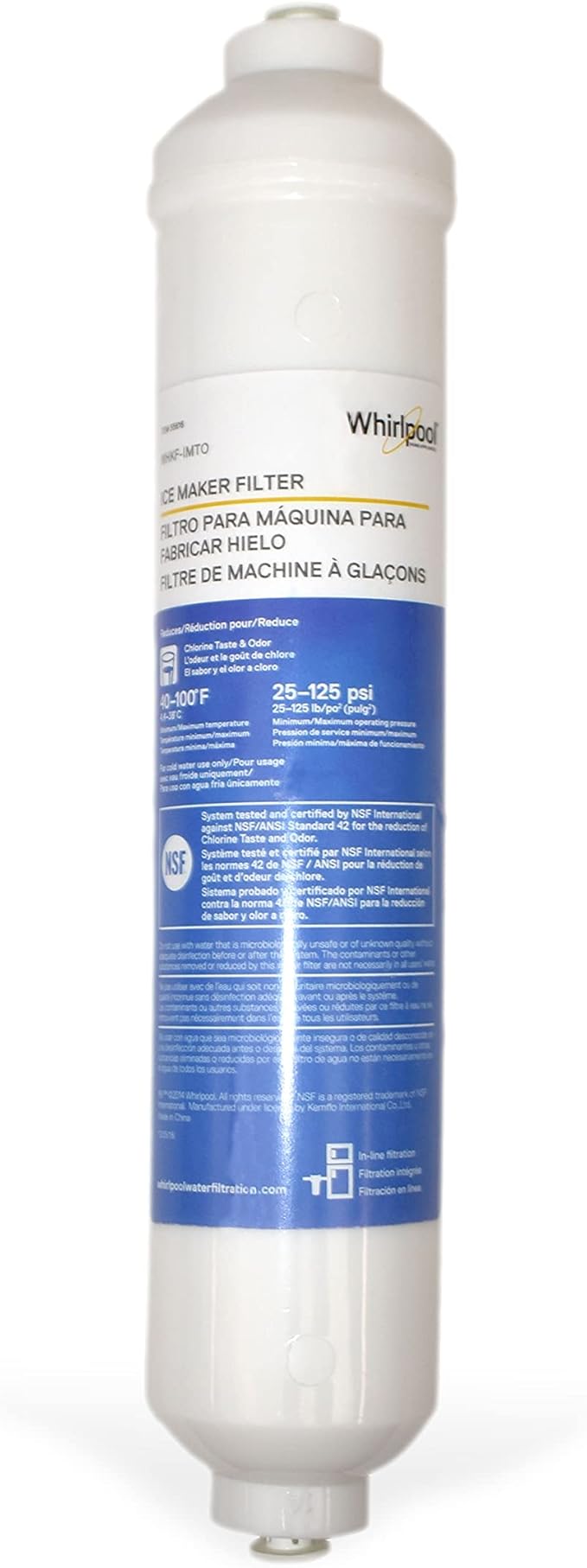 Whirlpool Inline Water Filter WHKF-IMTO, 1/4
