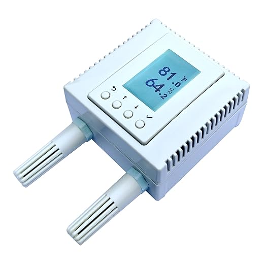 Indoor Air Quality Monitor, 4-in-1 Temperature Humidity CO2 TVOC Sensor, AWS/Azure/Tuya IoT with PoE, LCD Display, Protocol: MQTT, BACnet, SNMP, Modbus TCP, Home Assistant Ready, Email/IFTTT
