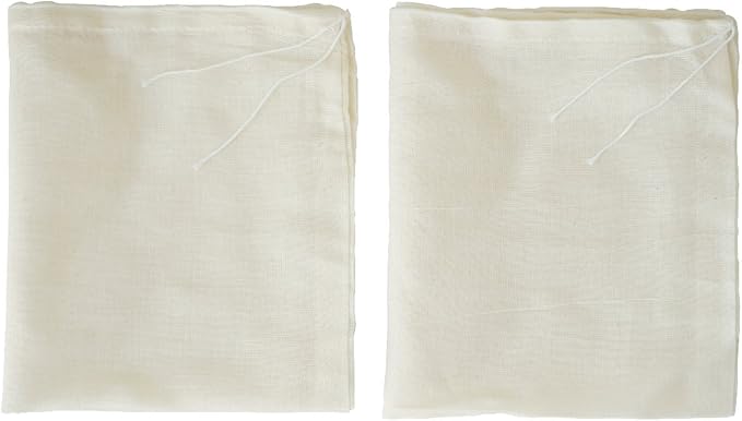 Cheesecloth Bags for Straining,Reusable Cold Brew Coffee Cheese Cloths Strainer,Large Nut Milk Tea Juice Bag,100% Natural Cotton Fine Mesh Filter Bags(Medium,2 Pack)