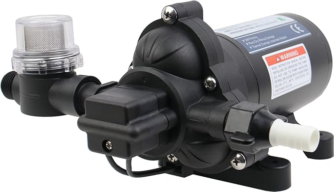 T33 Automatic On-Demand Diaphragm Pump, Pressure Pump for Kitchen, Bathroom, RV, Marine Yacht, Caravan, Garden (12Vdc, 4.0GPM, 45PSI)